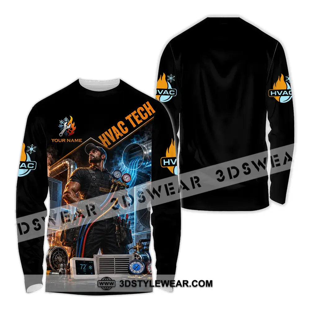 Unisex Shirt - Custom Hvac Tech Shirt - Long Sleeve Shirt / S - T-shirt