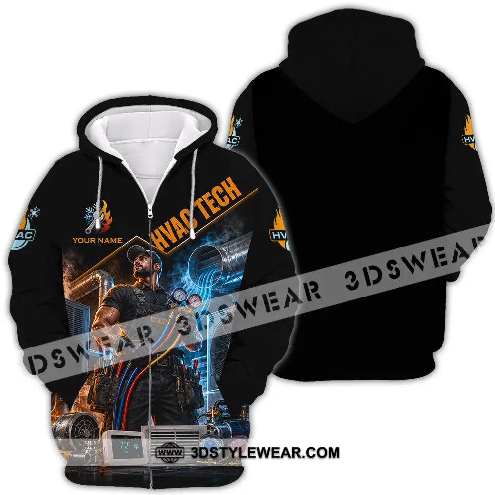 Unisex Shirt - Custom Hvac Tech Shirt - Zipper Hoodie / S - T-shirt