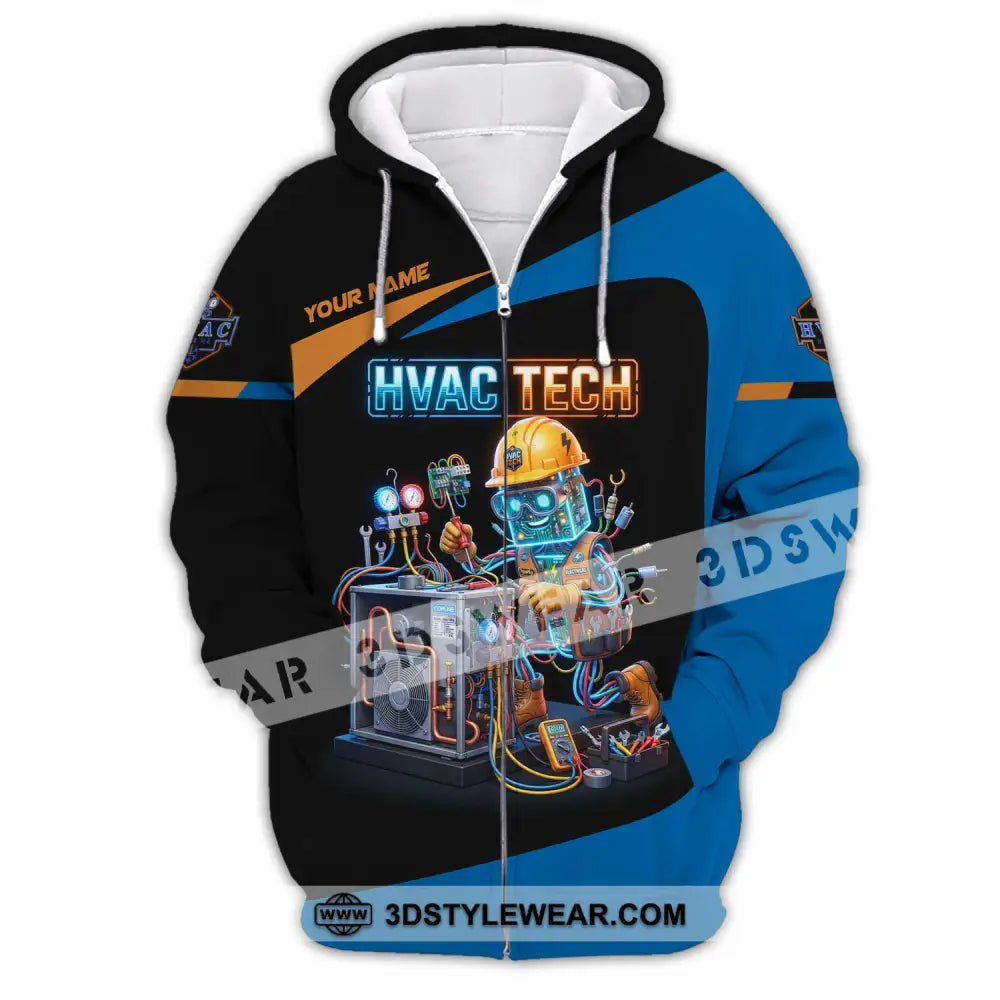 Unisex Shirt - Custom HVAC Tech Shirt - Zipper Hoodie / S - T-shirt