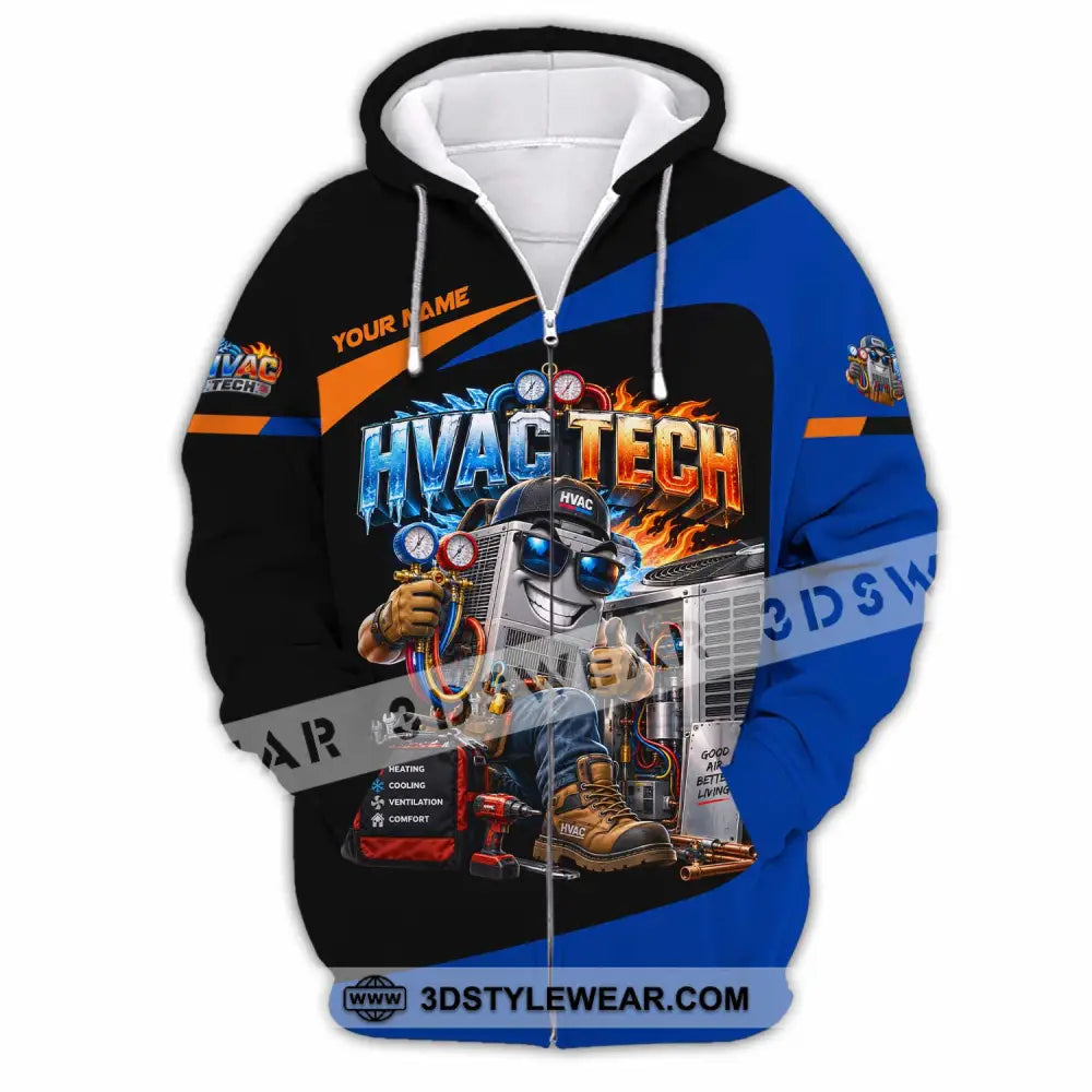 Unisex Shirt - Custom HVAC Tech Shirt - Zipper Hoodie / S - T-shirt