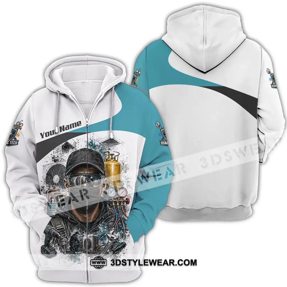 Unisex Shirt - Custom HVAC Tech Shirt - Zipper Hoodie / S - T-shirt