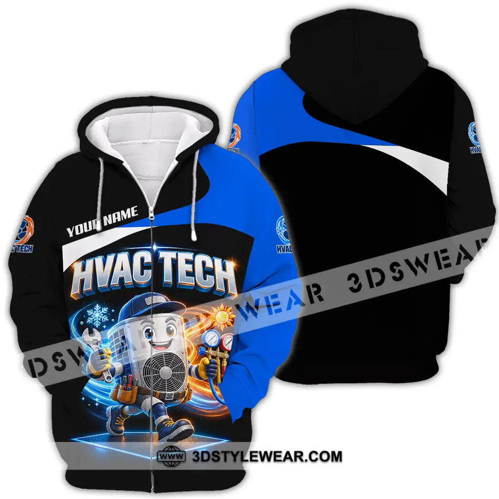 Unisex Shirt - Custom HVAC Tech Shirt - Zipper Hoodie / S - T-shirt