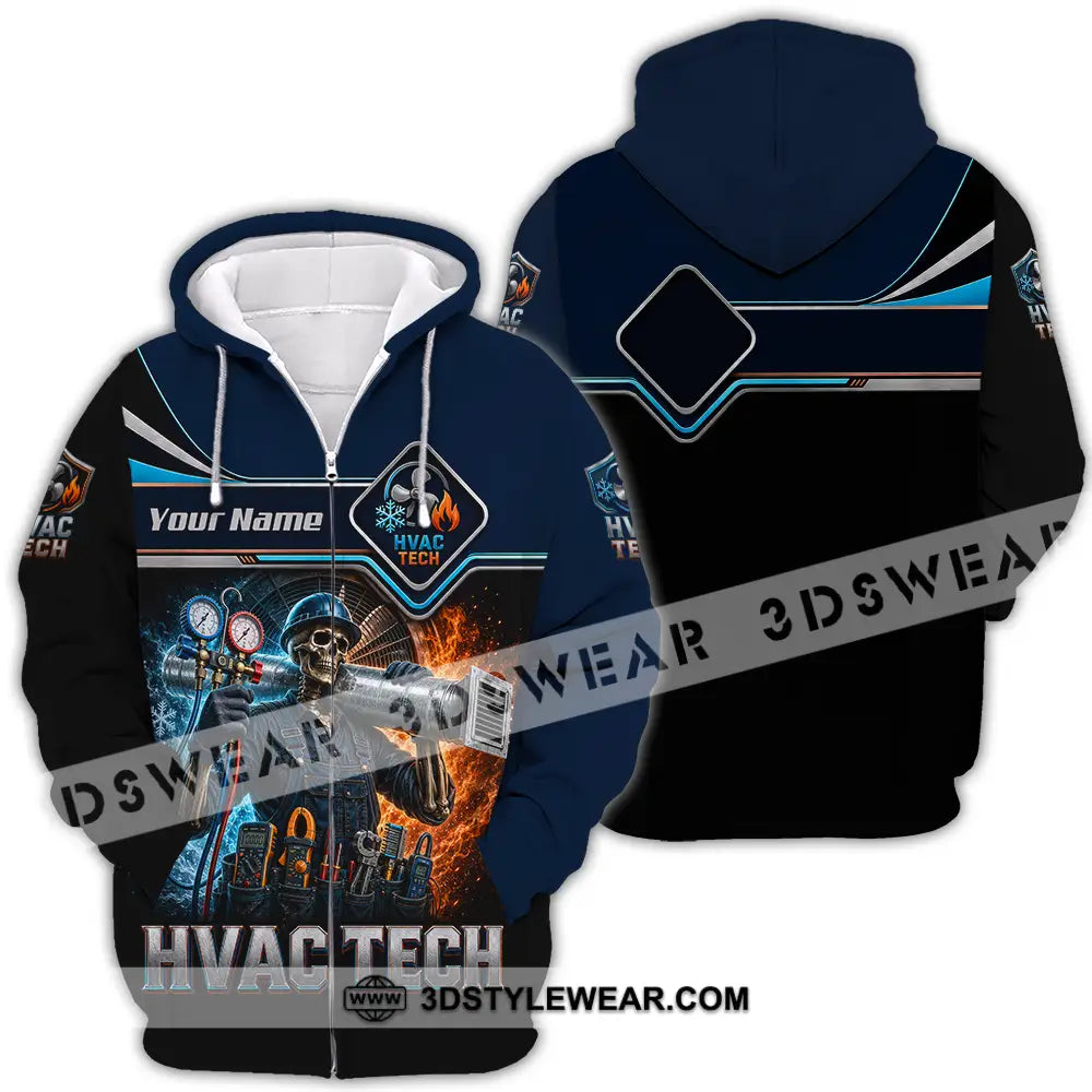 Unisex Shirt - Custom HVAC Tech Shirt - Zipper Hoodie / S - T-shirt