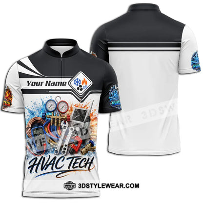 Unisex Shirt - Custom Hvac Tech Shirt - Zipper Polo Shirt / S - T-shirt