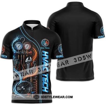 Unisex Shirt - Custom HVAC Tech Shirt - Zipper Polo Shirt / S - T-shirt