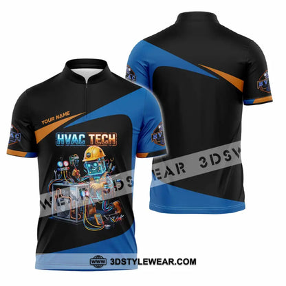 Unisex Shirt - Custom HVAC Tech Shirt - Zipper Polo Shirt / S - T-shirt