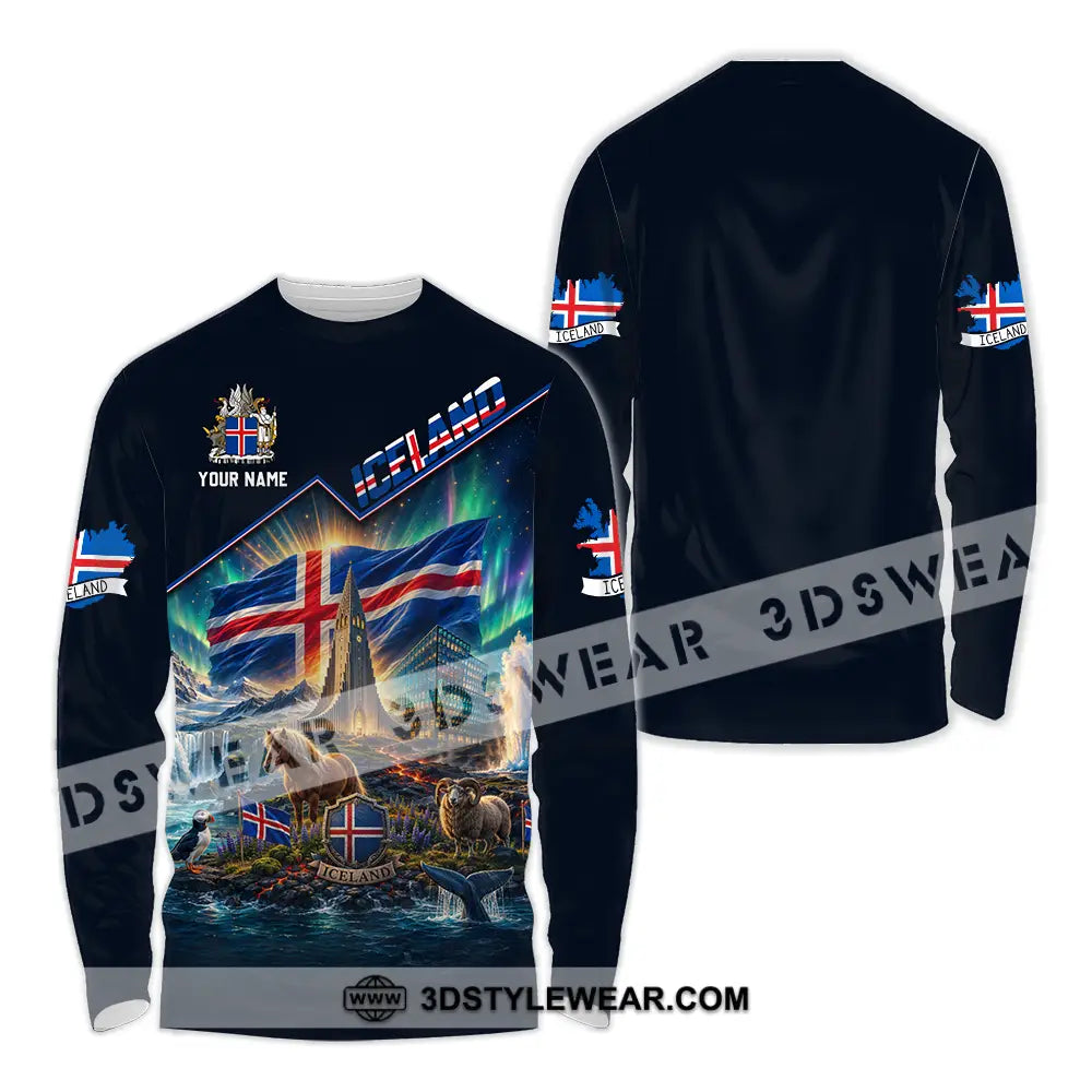 Unisex Shirt - Custom Iceland Shirt - Long Sleeve Shirt / S - T-shirt