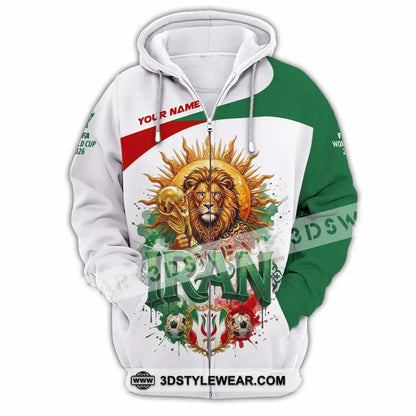 Unisex Shirt - Custom Iran World Cup 2026 3D Shirt - Zipper Hoodie / S - T-shirt