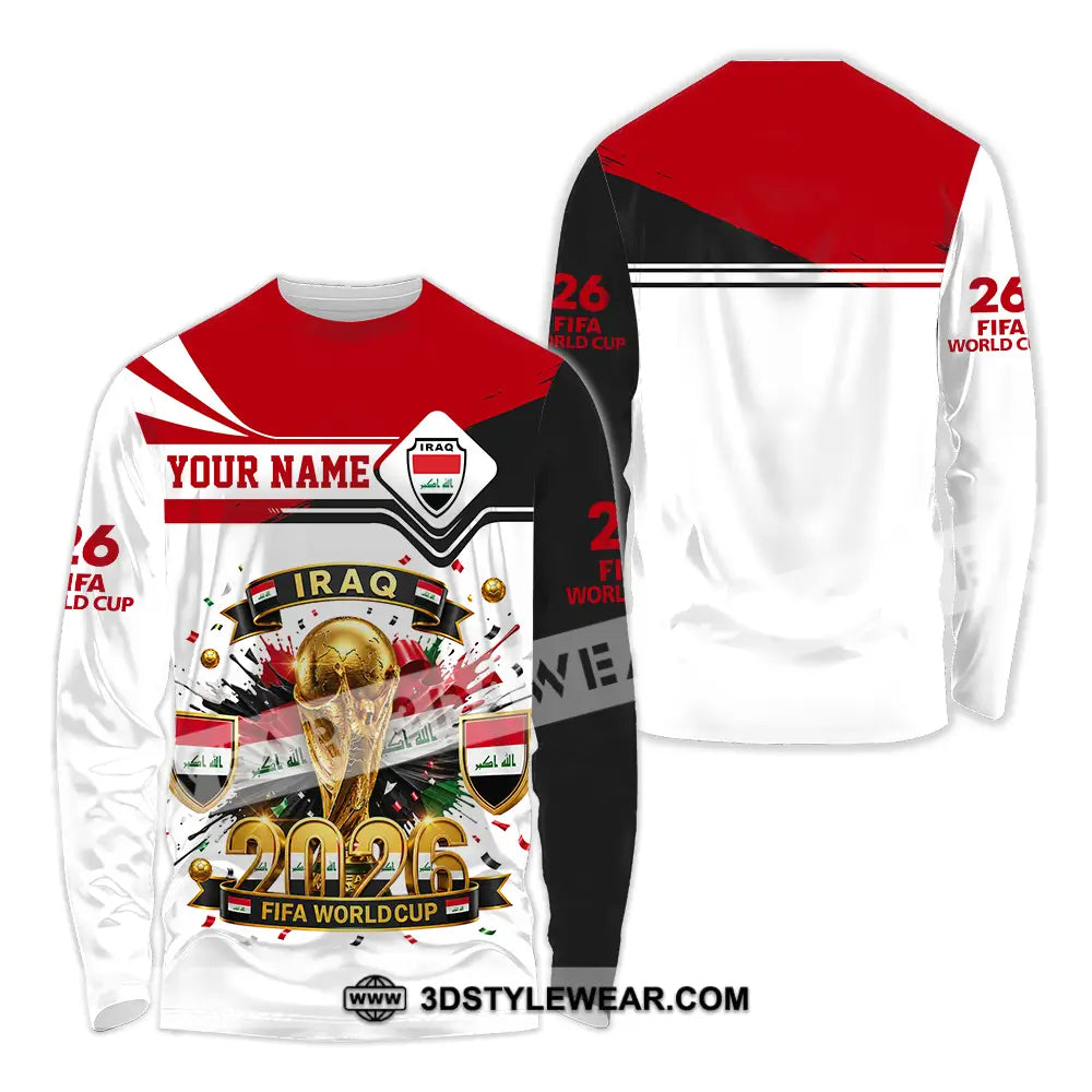 Unisex Shirt - Custom Iraq World Cup 2026 3D Shirt - Long Sleeve Shirt / S - T-shirt