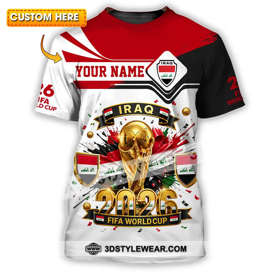 Unisex Shirt - Custom Iraq World Cup 2026 3D Shirt - T-shirt
