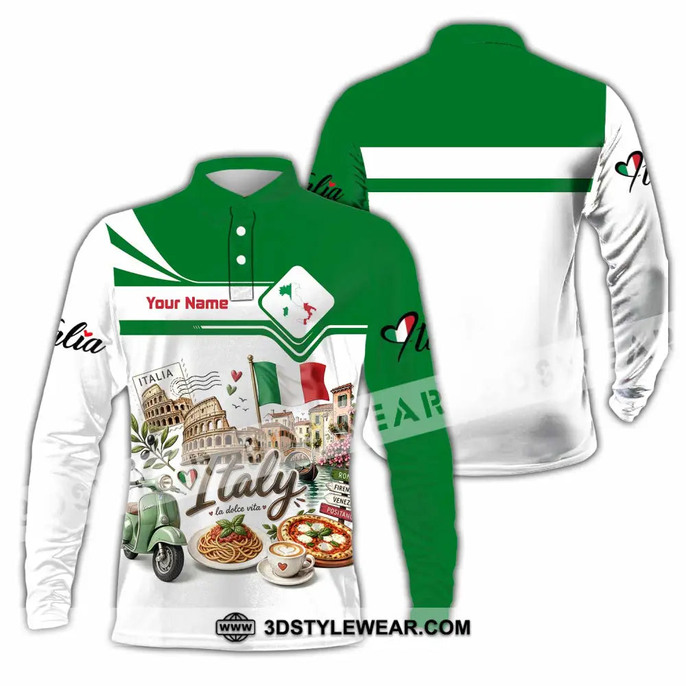 Unisex Shirt - Custom Italy Shirt - Long Sleeve Polo / S - T-shirt
