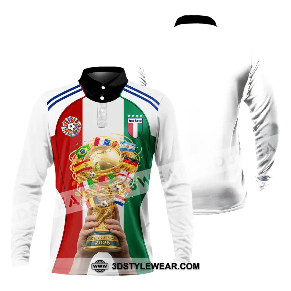 Unisex Shirt - Custom Italy World Cup 2026 Shirt - Long Sleeve Polo / S - T-shirt