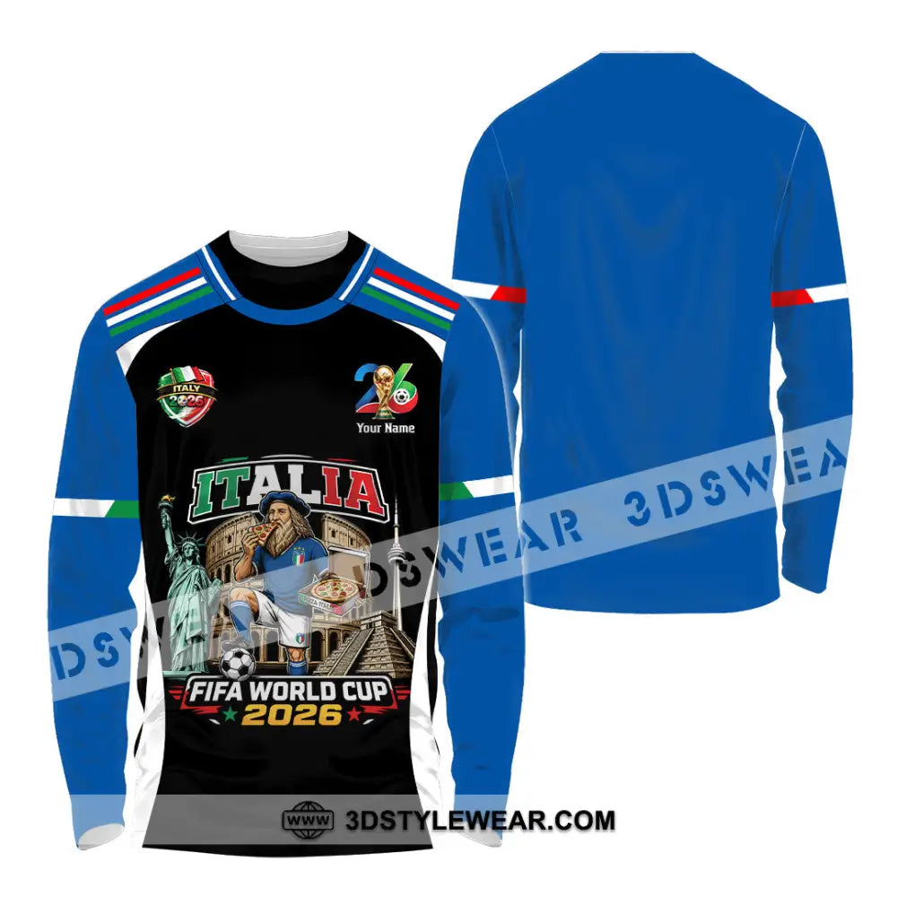 Unisex Shirt - Custom Italy World Cup 2026 Shirt - Long Sleeve Shirt / S - T-shirt