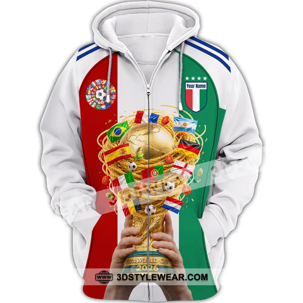 Unisex Shirt - Custom Italy World Cup 2026 Shirt - Zipper Hoodie / S - T-shirt