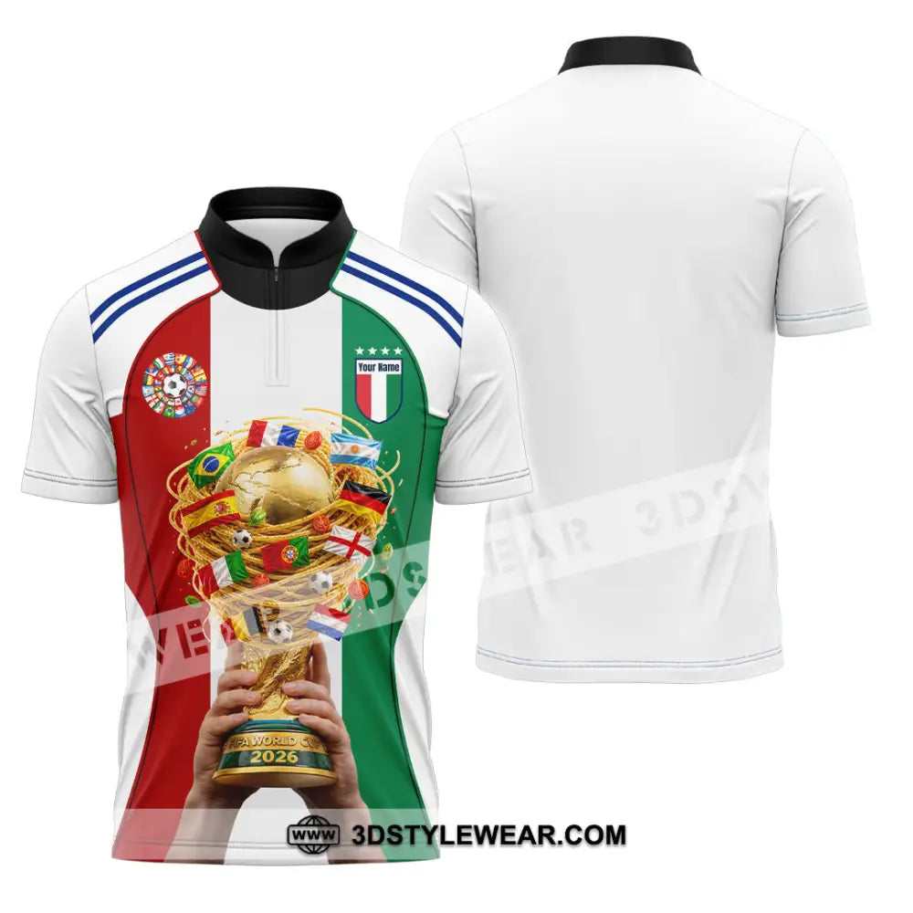 Unisex Shirt - Custom Italy World Cup 2026 Shirt - Zipper Polo Shirt / S - T-shirt