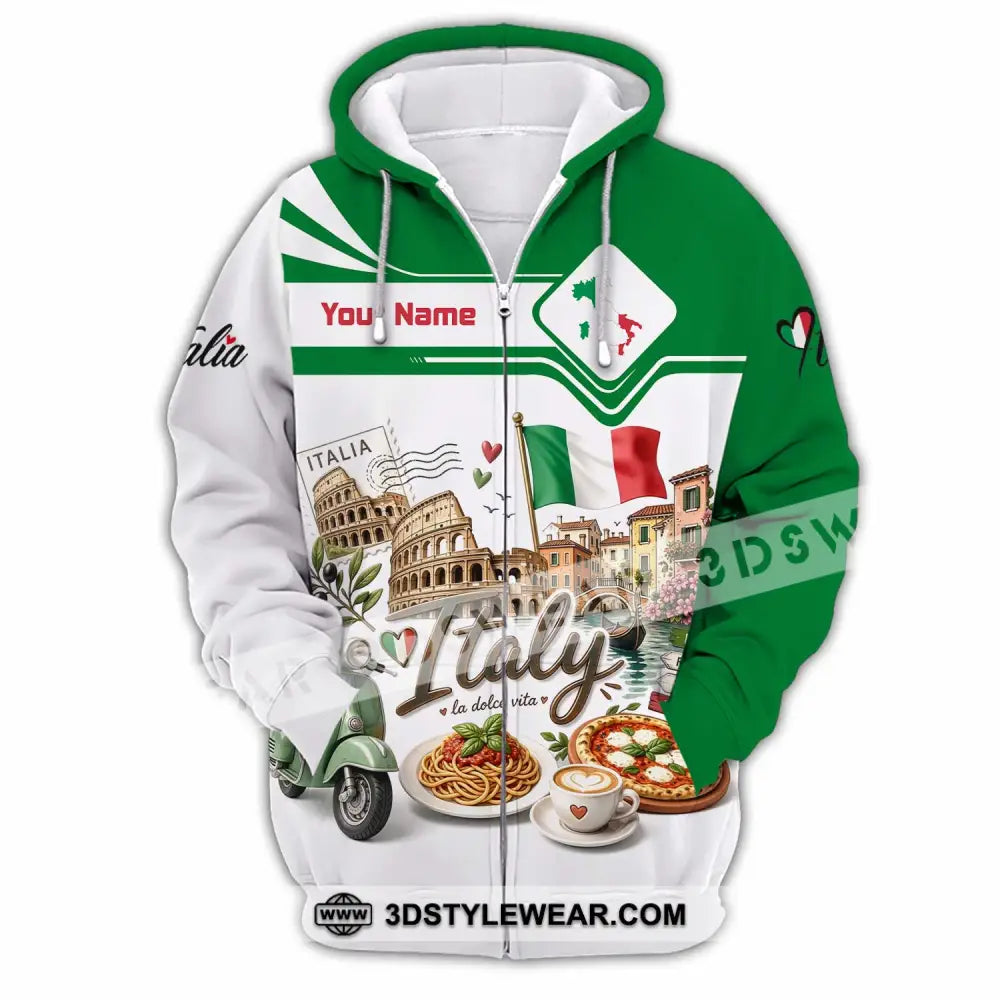 Unisex Shirt - Custom Italy Shirt - Zipper Hoodie / S - T-shirt
