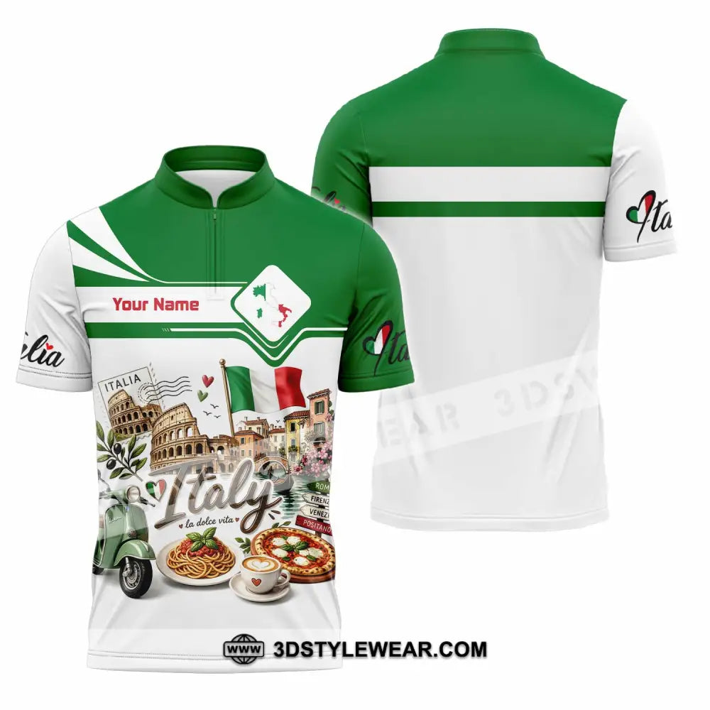 Unisex Shirt - Custom Italy Shirt - Zipper Polo Shirt / S - T-shirt