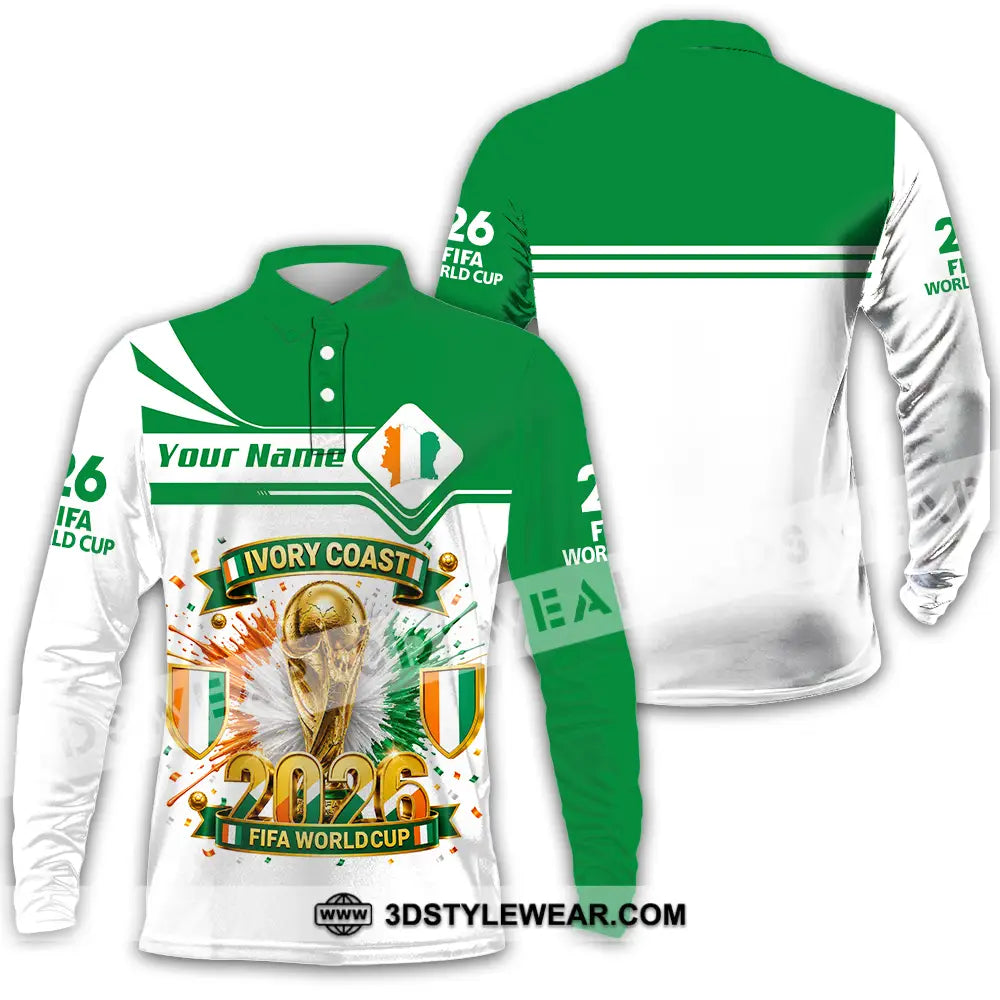 Unisex Shirt - Custom Ivory Coast World Cup 2026 Shirt - Long Sleeve Polo / S - T-shirt