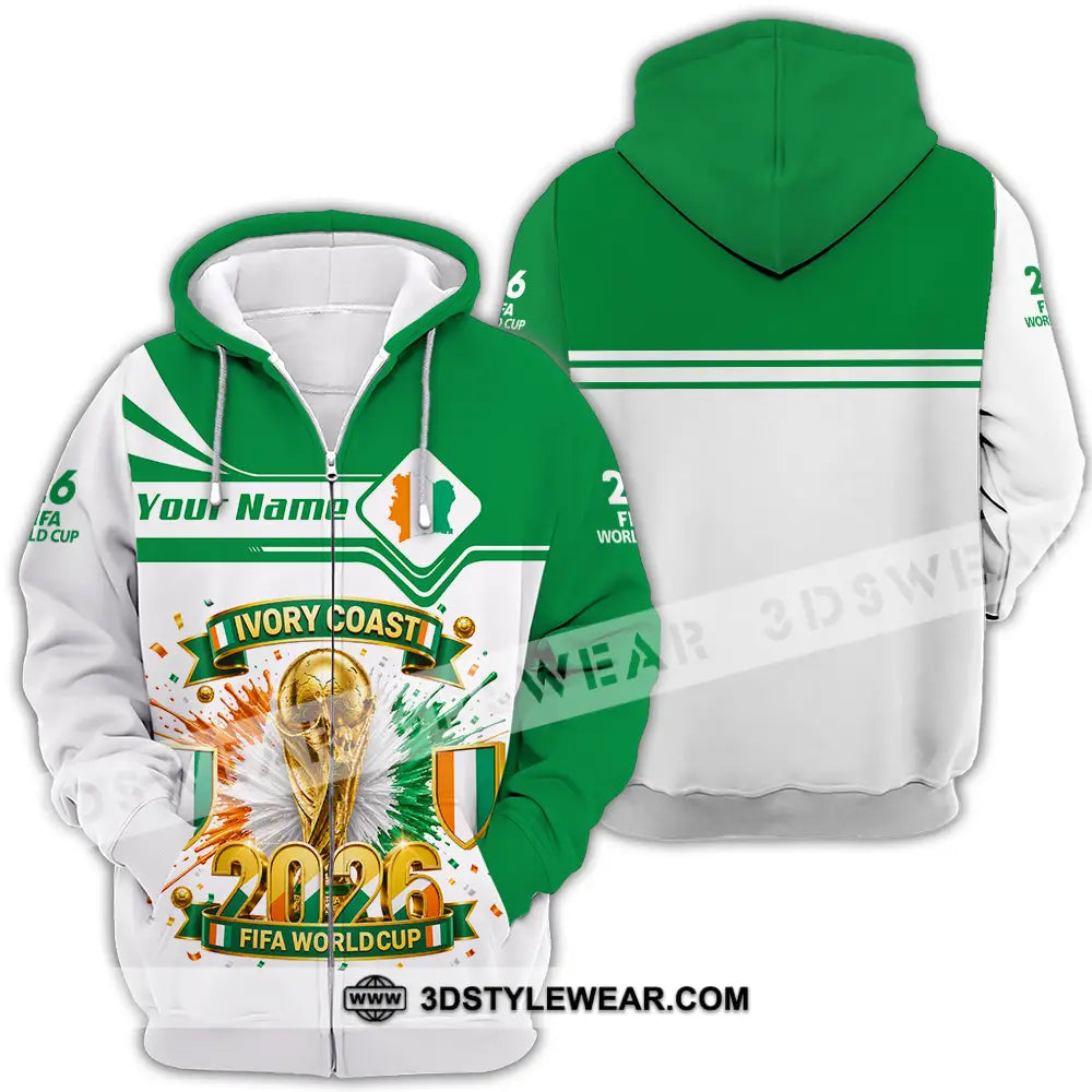 Unisex Shirt - Custom Ivory Coast World Cup 2026 Shirt - Zipper Hoodie / S - T-shirt