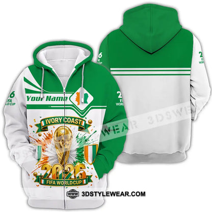 Unisex Shirt - Custom Ivory Coast World Cup 2026 Shirt - Zipper Hoodie / S - T-shirt