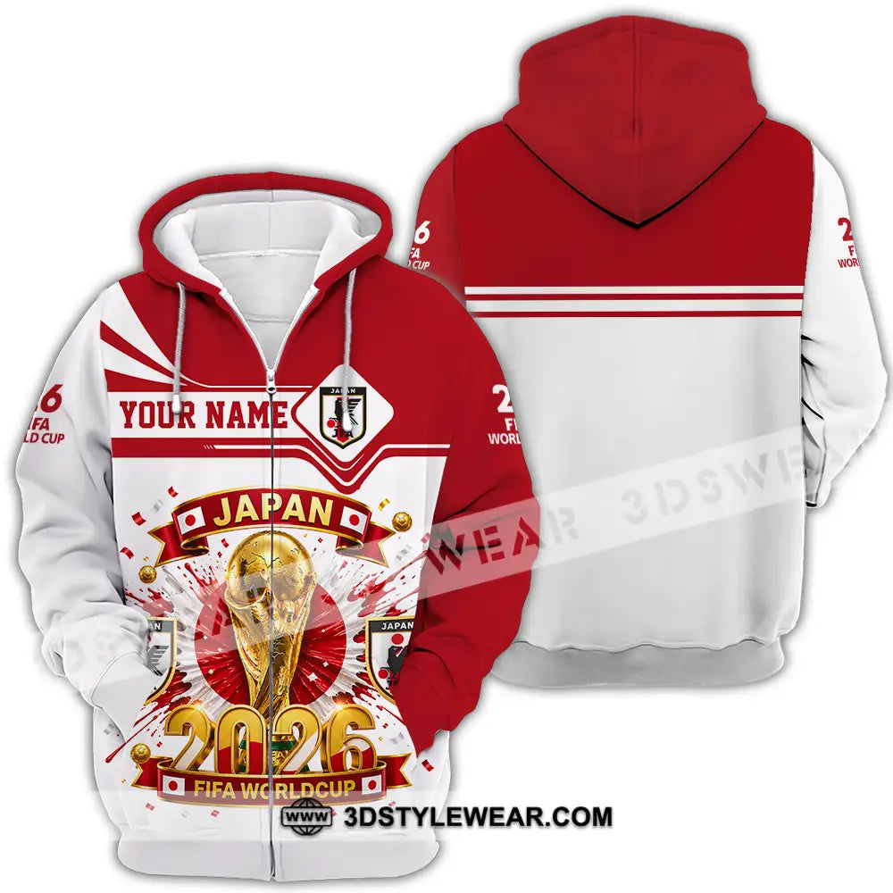 Unisex Shirt - Custom Japan World Cup 2026 3D Shirt - Zipper Hoodie / S - T-shirt
