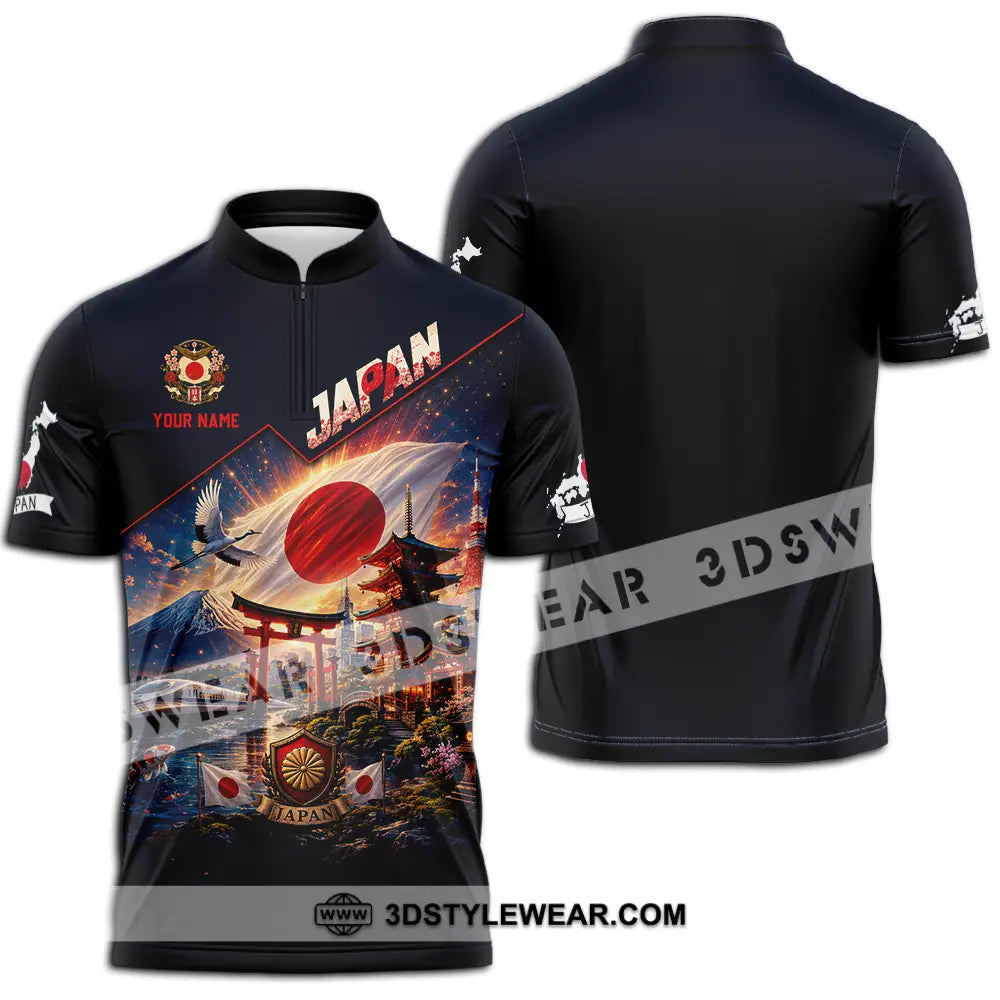 Unisex Shirt - Custom Japan Shirt - Zipper Polo Shirt / S - T-shirt