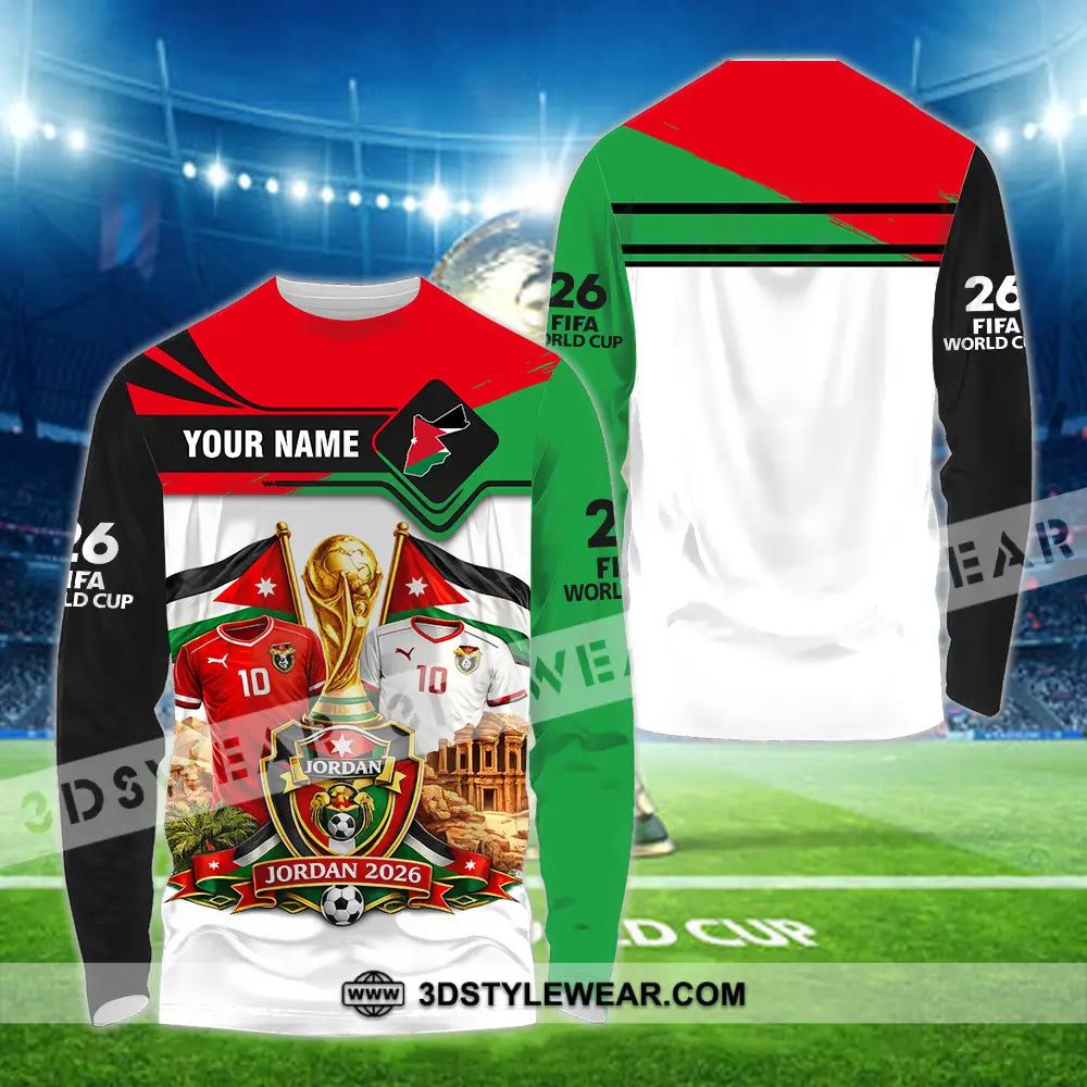 Unisex Shirt - Custom Jordan World Cup 2026 3D Shirt - Long Sleeve Shirt / S - T-shirt