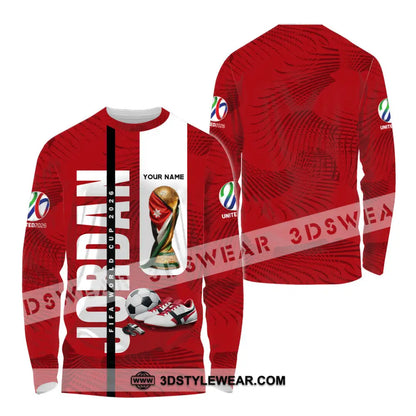 Unisex Shirt - Custom Jordan World Cup 2026 3D Shirt Long Sleeve Shirt / S T-shirt
