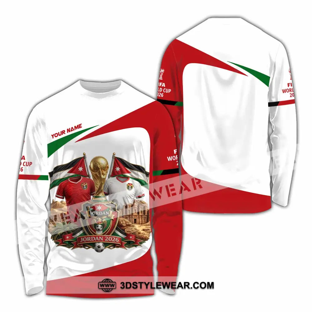 Unisex Shirt - Custom Jordan World Cup 2026 3D Shirt - Long Sleeve Shirt / S - T-shirt