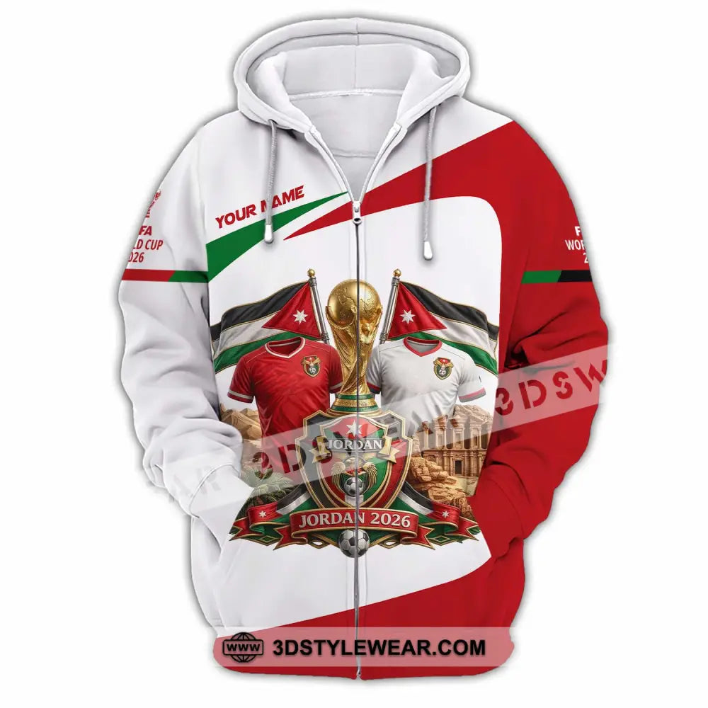 Unisex Shirt - Custom Jordan World Cup 2026 3D Shirt - Zipper Hoodie / S - T-shirt