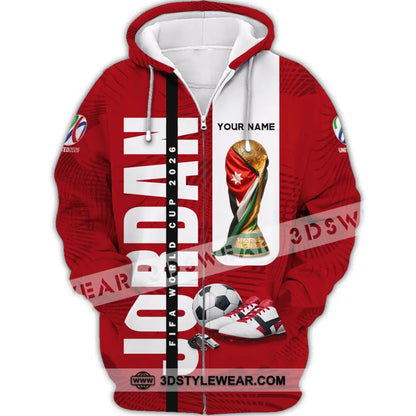 Unisex Shirt - Custom Jordan World Cup 2026 3D Shirt Zipper Hoodie / S T-shirt