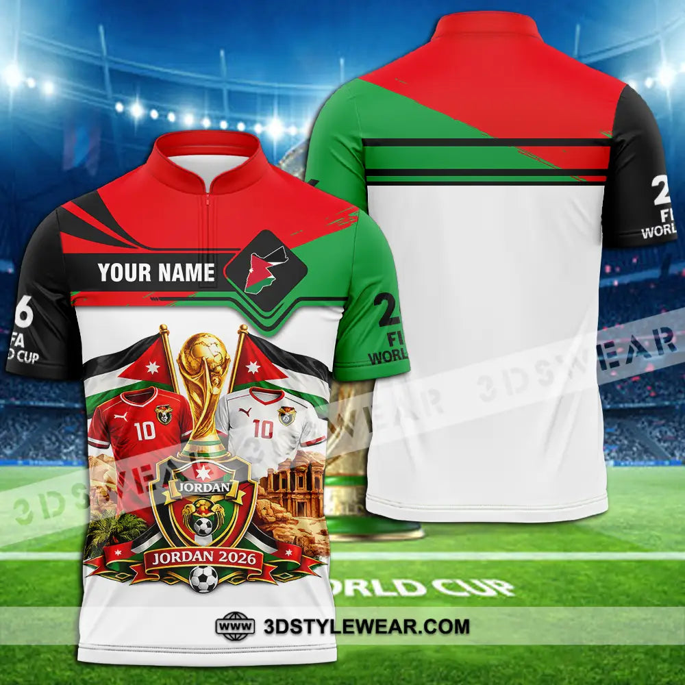 Unisex Shirt - Custom Jordan World Cup 2026 3D Shirt - Zipper Polo Shirt / S - T-shirt