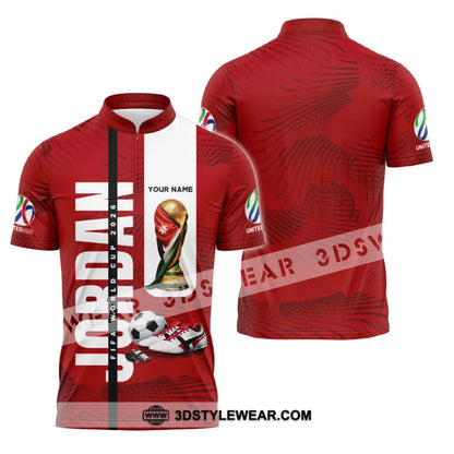 Unisex Shirt - Custom Jordan World Cup 2026 3D Shirt Zipper Polo Shirt / S T-shirt