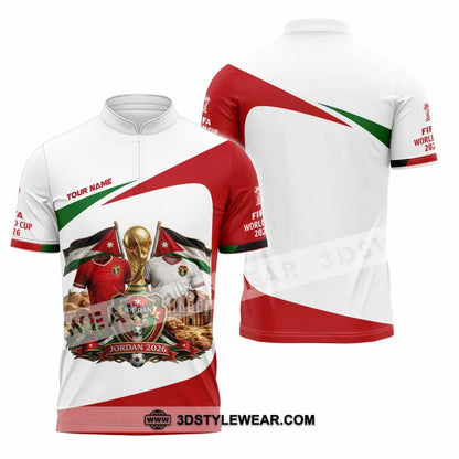 Unisex Shirt - Custom Jordan World Cup 2026 3D Shirt - Zipper Polo Shirt / S - T-shirt