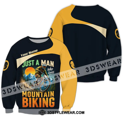Unisex Shirt - Custom Just A Man Mountain Biking Shirt - Long Sleeve / S - T-shirt
