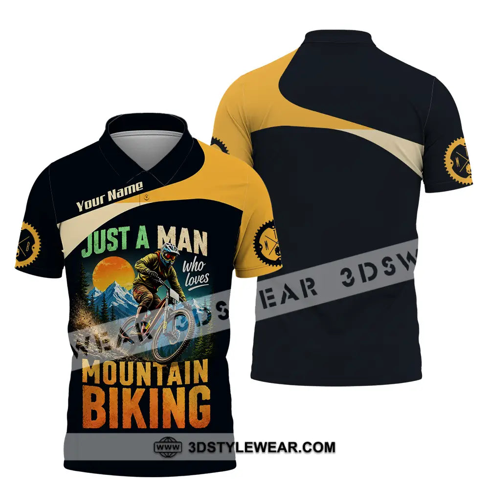 Unisex Shirt - Custom Just A Man Mountain Biking Shirt - Polo Shirt / S - T-shirt