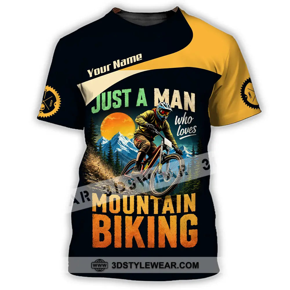 Unisex Shirt - Custom Just A Man Mountain Biking Shirt - T-Shirt / S - T-shirt