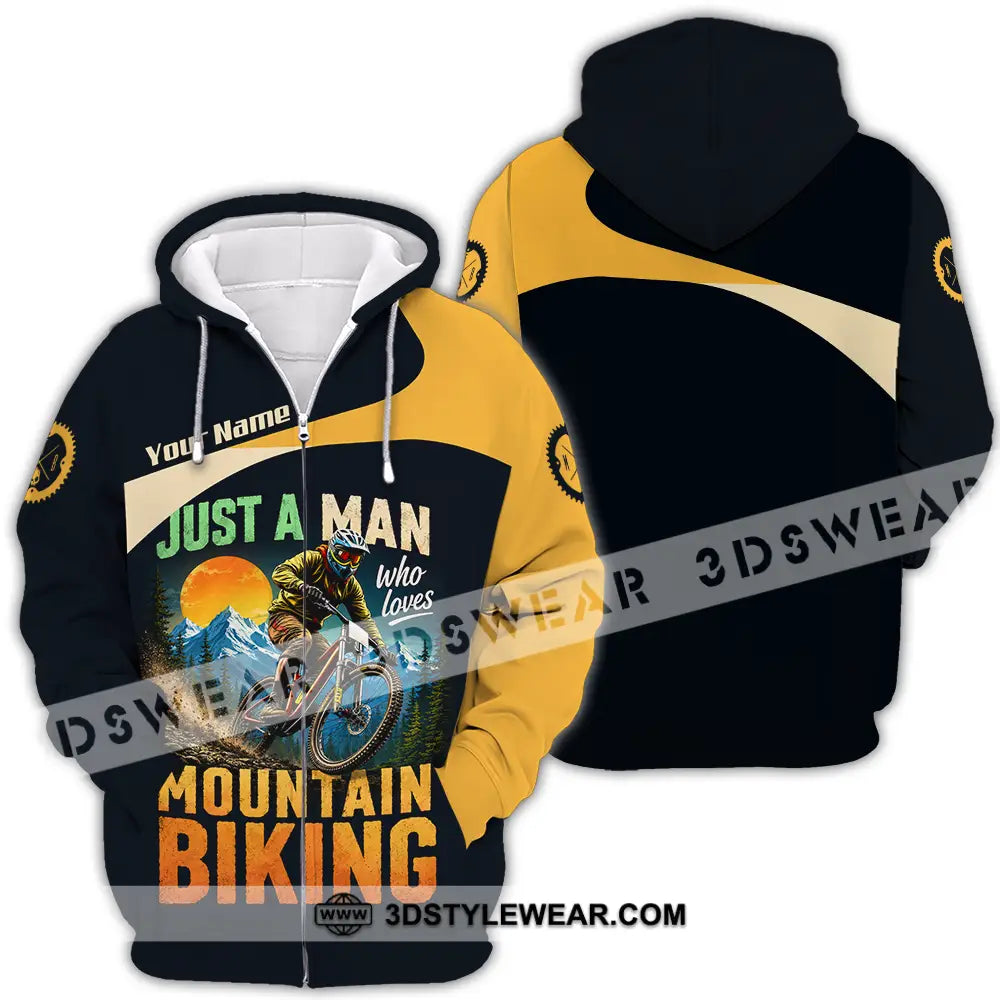 Unisex Shirt - Custom Just A Man Mountain Biking Shirt - Zipper Hoodie / S - T-shirt
