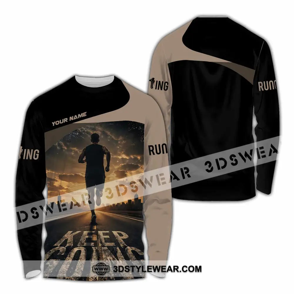 Unisex Shirt - Custom Keep Going Running Shirt - Long Sleeve Shirt / S - T-shirt