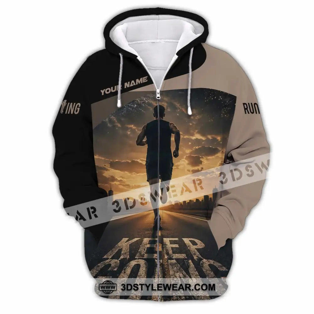Unisex Shirt - Custom Keep Going Running Shirt - Zipper Hoodie / S - T-shirt