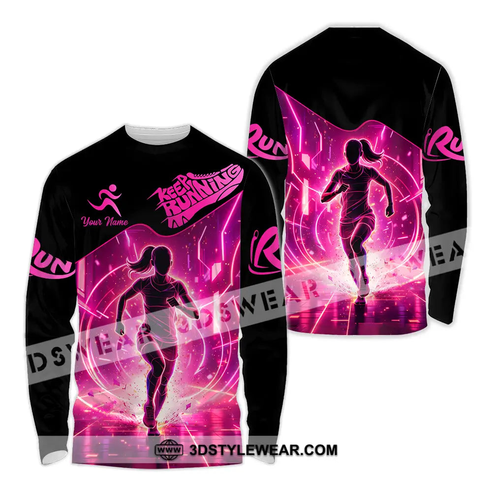 Unisex Shirt - Custom Keep Running 3D Shirt - Long Sleeve Shirt / S - T-shirt