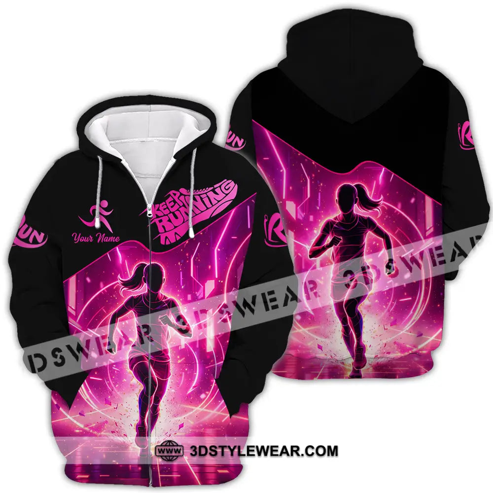 Unisex Shirt - Custom Keep Running 3D Shirt - Zipper Hoodie / S - T-shirt