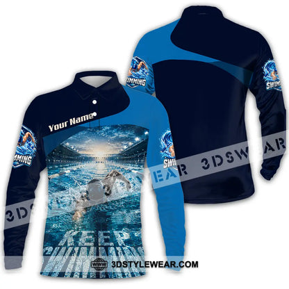 Unisex Shirt - Custom Keep Swimming Shirt - Long Sleeve Polo / S - T-shirt
