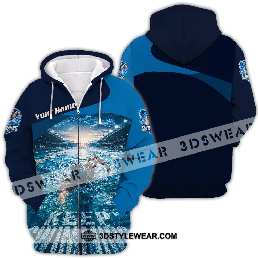 Unisex Shirt - Custom Keep Swimming Shirt - Zipper Hoodie / S - T-shirt