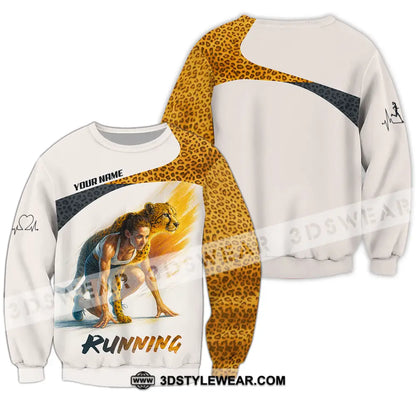 Unisex Shirt - Custom Leopard Running Shirt - Long Sleeve / S - T-shirt