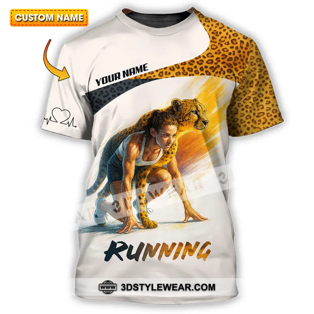 Unisex Shirt - Custom Leopard Running Shirt - T-shirt