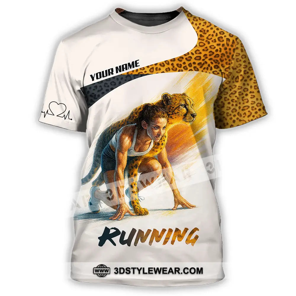 Unisex Shirt - Custom Leopard Running Shirt - T-Shirt / S - T-shirt
