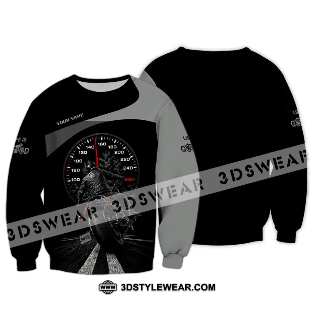 Unisex Shirt - Custom Life Is Good Biker Shirt - Long Sleeve / S - T-shirt