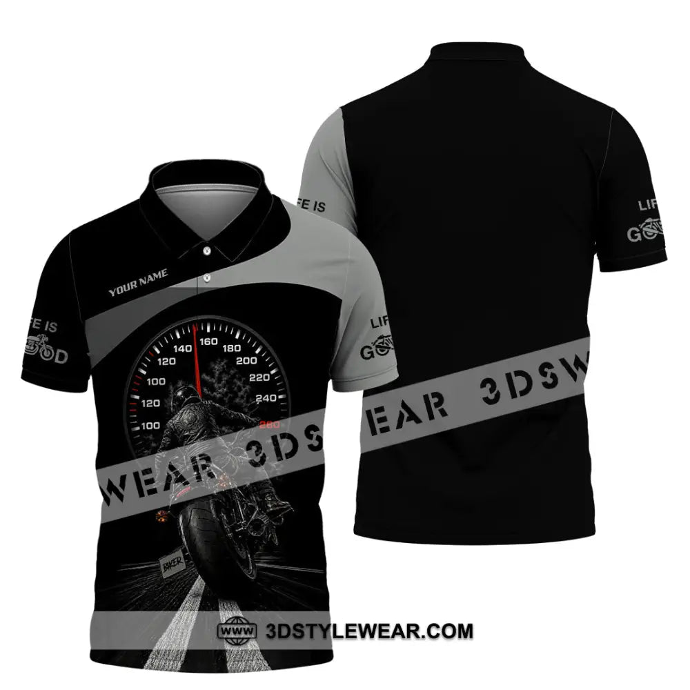 Unisex Shirt - Custom Life Is Good Biker Shirt - Polo Shirt / S - T-shirt