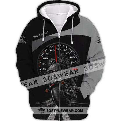 Unisex Shirt - Custom Life Is Good Biker Shirt - Zipper Hoodie / S - T-shirt